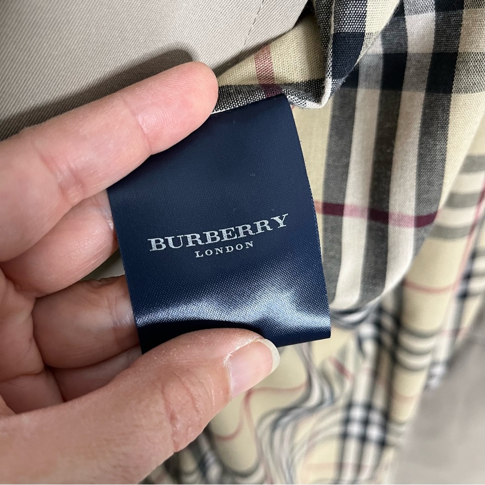 Burberry Men’s Mens Camden Trench Coat Jacket Wool Tan Long Belt Belted 46 XL - Picture 9 of 16